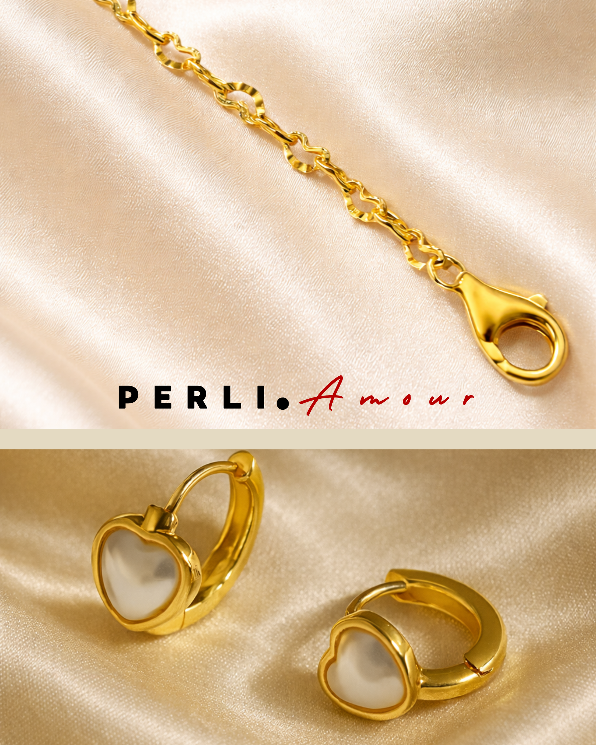 Herzkette und Herz Creolen von PERLI