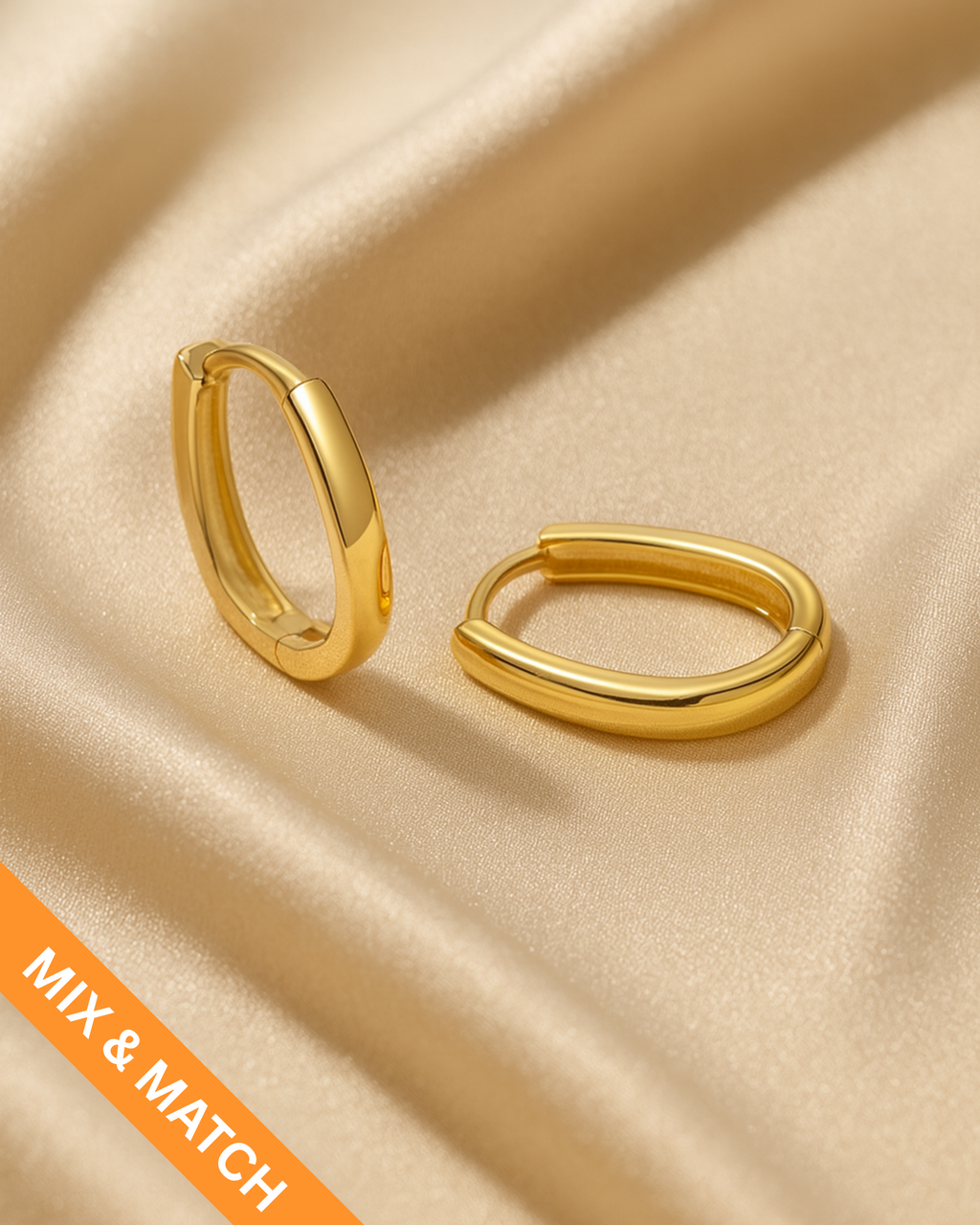 Ovale Creolen aus Sterling Silber, vergoldet 