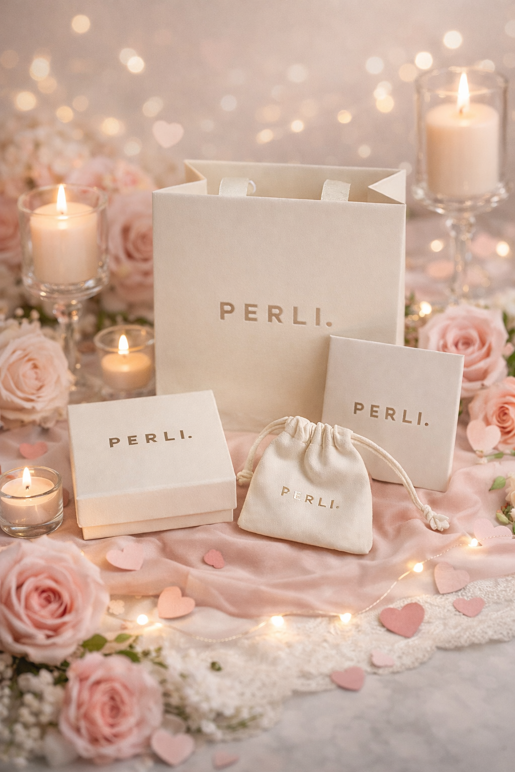 PERLI. Verpackung PERLI. Amour Kollektion