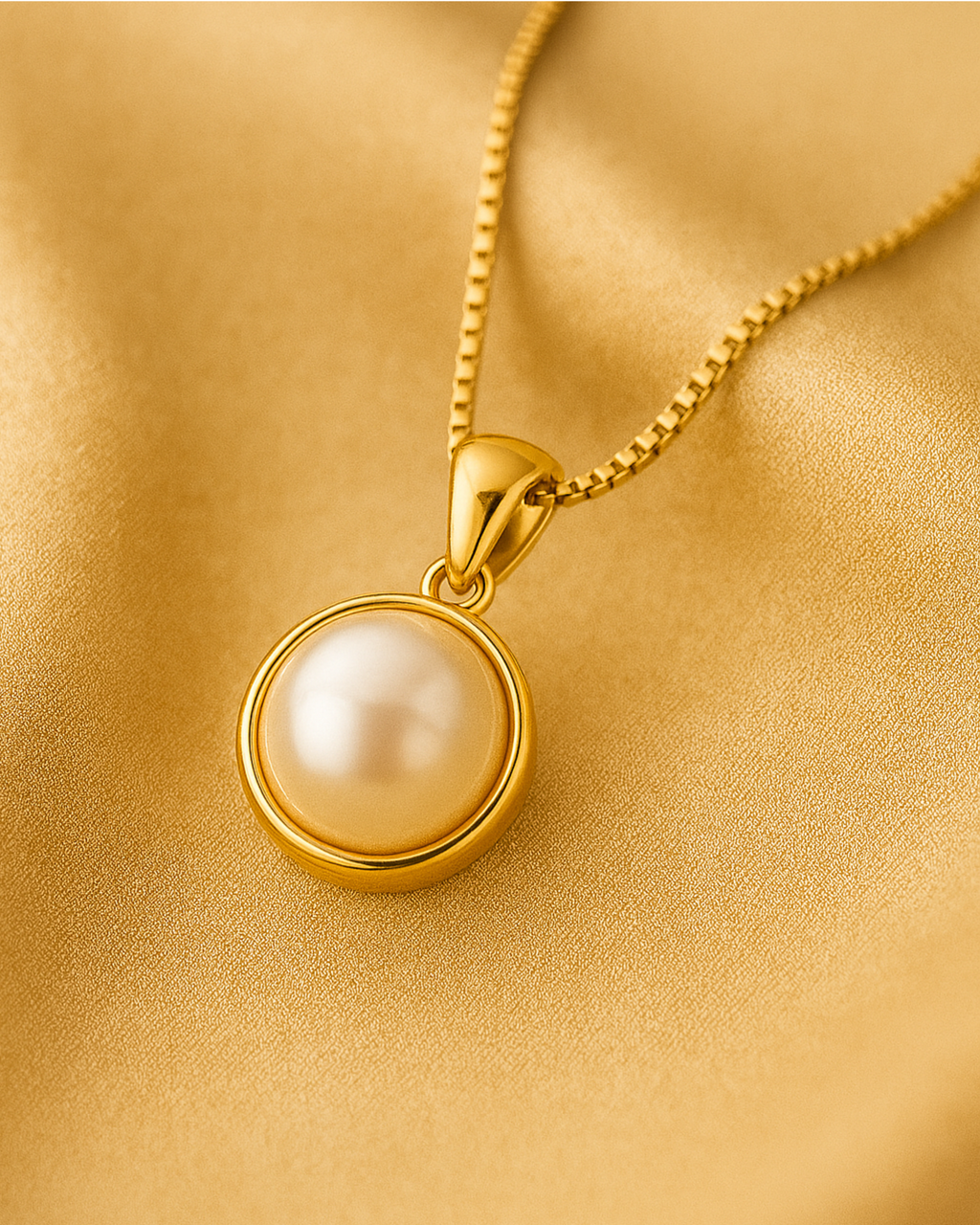 Perlen Halskette aus Sterling Silber vergoldet Gelbgold