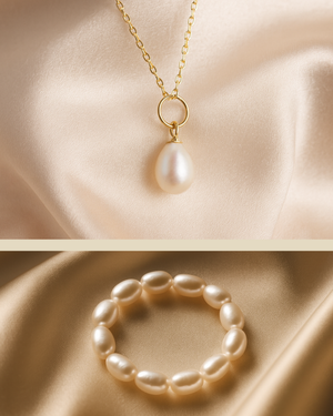 Perlenring & Perlenkette - Schmuckset