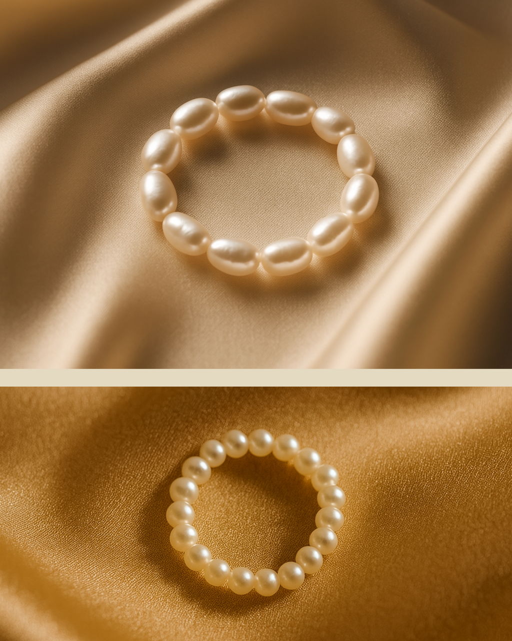 Schmuckset aus zwei Perlenringen von PERLI.