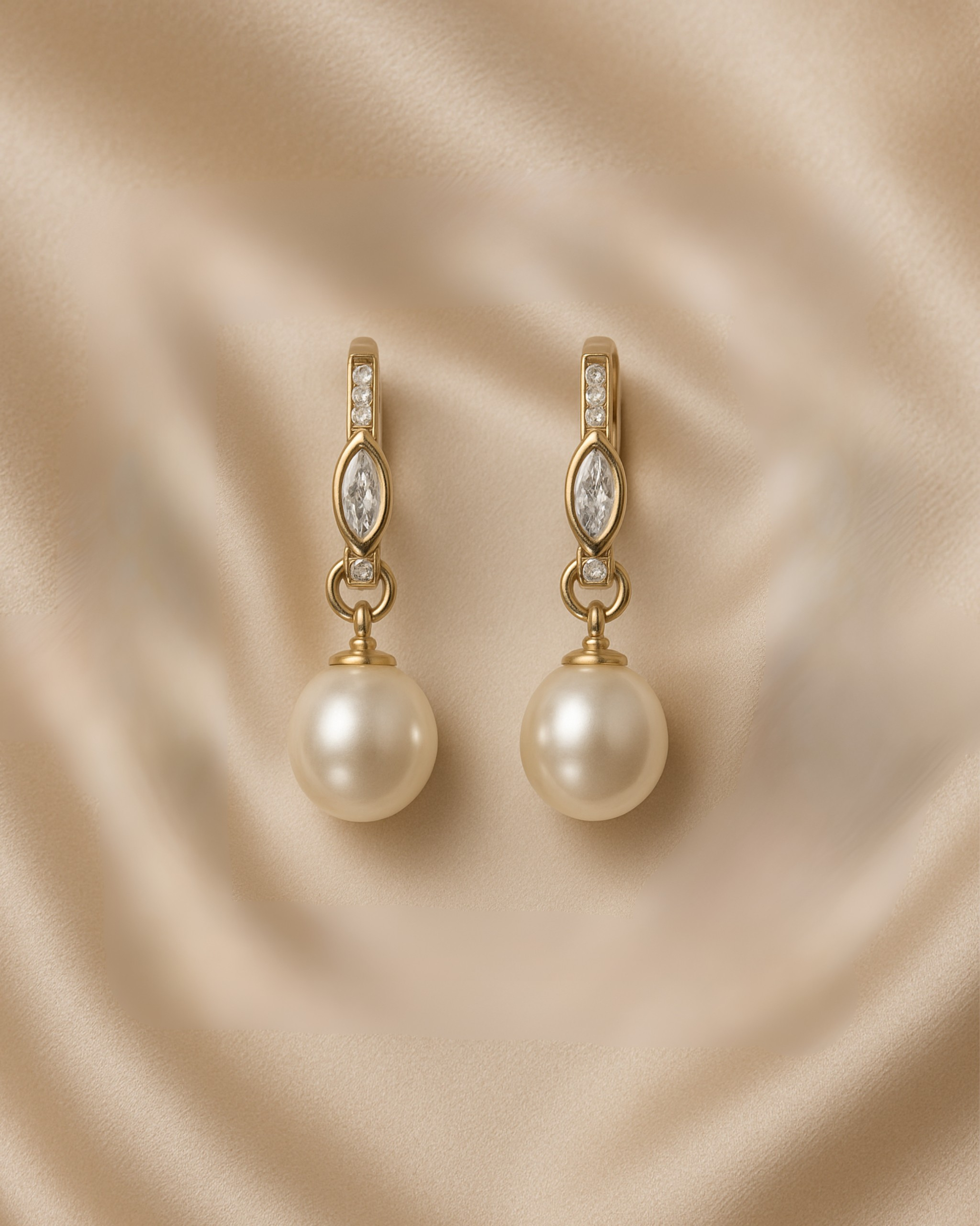 Zirkonia Ohrring mit Perle 