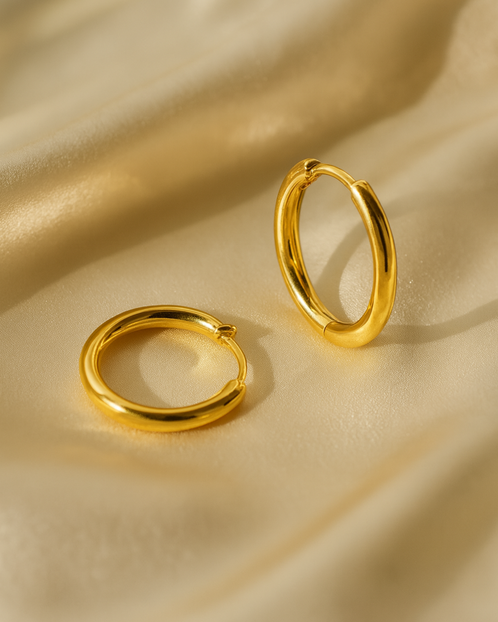 Kreolen aus Sterling Silber vergoldet - minimalistisches Design