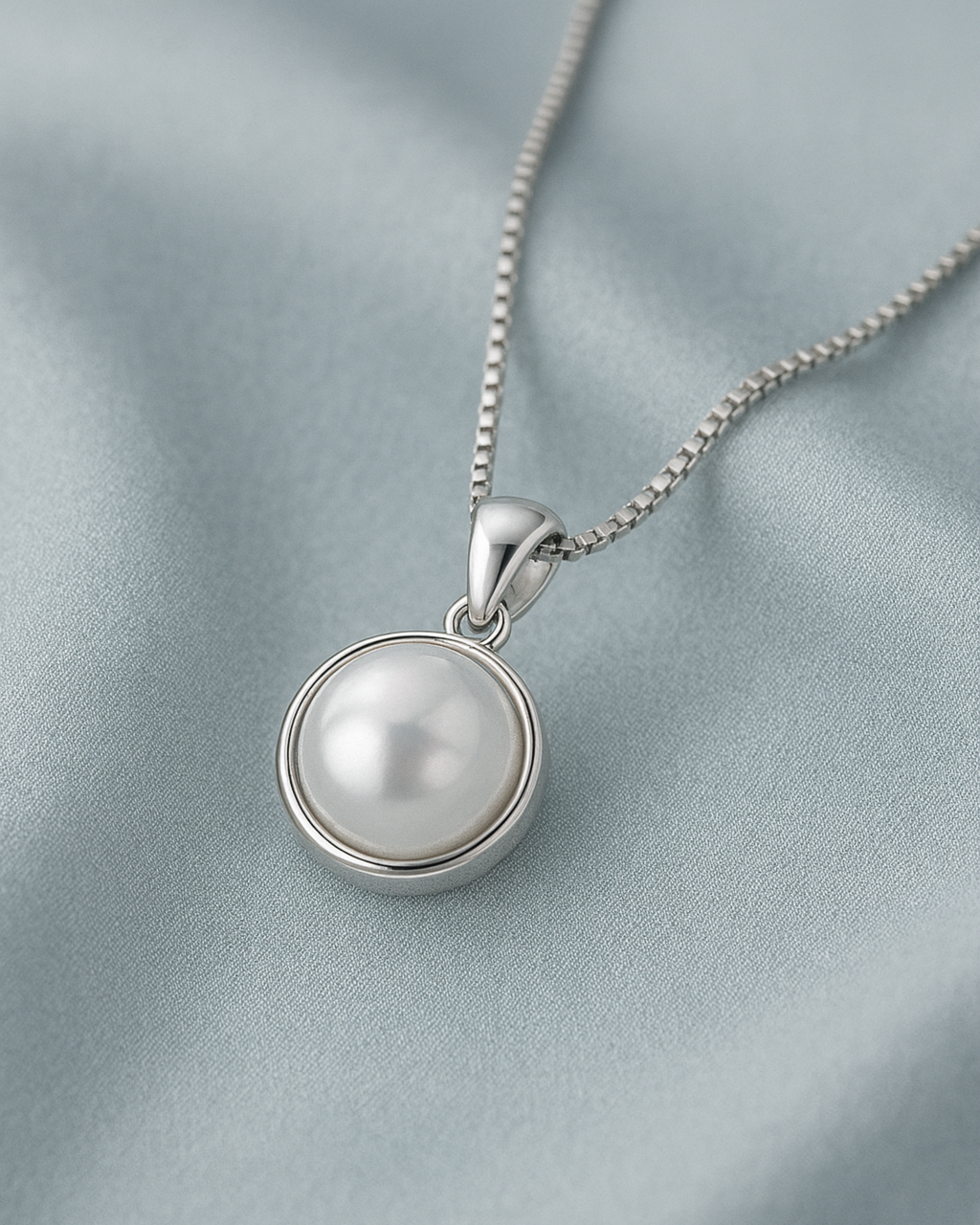 vergoldeten Kette aus Silber mit Perlen Anhänger – minimalistisches Design